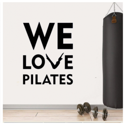 We Love Pilates Yazısı Spor Salonu Duvar Stickerı