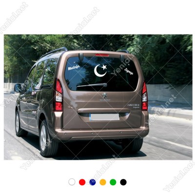 Ay Yıldızı ve Kişiye Özel 2 Adet İsim Stickerları