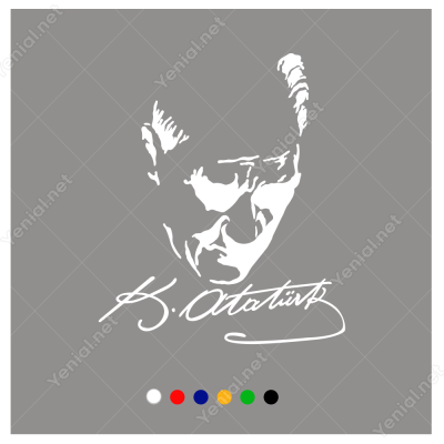 Gazi Mustafa Kemal Atatürk Yüzü Araç Stickeri