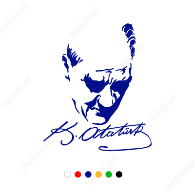 Gazi Mustafa Kemal Atatürk Yüzü Araç Stickeri