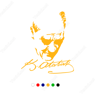 Gazi Mustafa Kemal Atatürk Yüzü Araç Stickeri