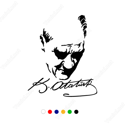 Gazi Mustafa Kemal Atatürk Yüzü Araç Stickeri