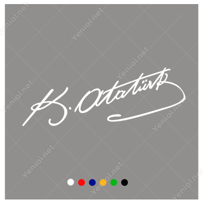 Kemal Atatürk İmzası Sticker Çıkartması