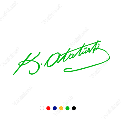 Kemal Atatürk İmzası Sticker Çıkartması