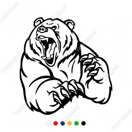 Ağzı Açık Kızgın Ayı Bear Borsa Sticker Yapıştırma