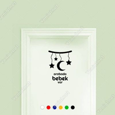 Arabada Bebek Var - Ay yıldız Modifiye Araba Sticker