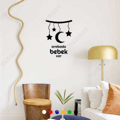 Arabada Bebek Var - Ay yıldız Modifiye Araba Sticker