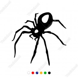 Aşağıya Doğru İnen Zehirli Örümcek Tarantula Etiket Sticker