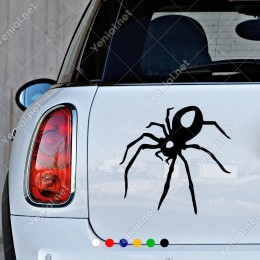 Aşağıya Doğru İnen Zehirli Örümcek Tarantula Etiket Sticker