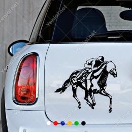 At Üzerinde Yarış Yapan Jokey Sticker Yapıştırma
