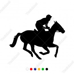 At Üzerinden İlerleyen Jokey Yapıştırma Sticker
