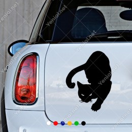 Avına Yavaş Yavaş Yaklaşan Kara Kedi Sticker