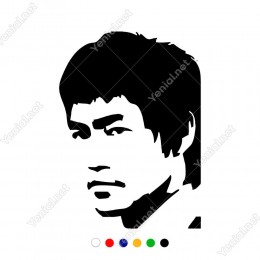 Bruce Lee Yan Görünümlü Portresi Sticker