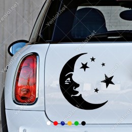 Büyük Küçük Yıldız ve Ay Dede Etiket Sticker Yapıştırma