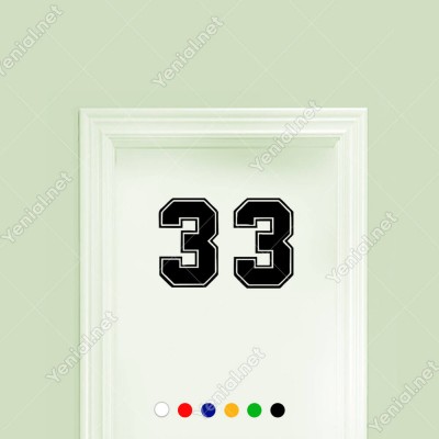 Dış Kontürlü 33 Numara Sayısı Sticker Yapıştırma