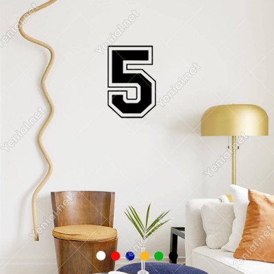 Dış Kontürlü 5 Numara Sayısı Sticker Yapıştırma