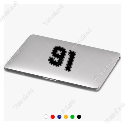 Dış Kontürlü 91 Numara Sayısı Sticker Yapıştırma