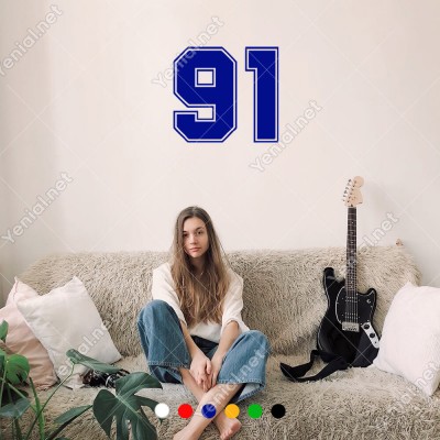Dış Kontürlü 91 Numara Sayısı Sticker Yapıştırma