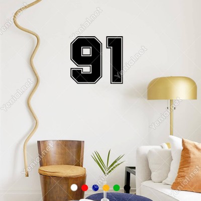 Dış Kontürlü 91 Numara Sayısı Sticker Yapıştırma
