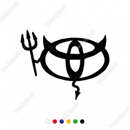Elinde Yaba Olan Şeytan Zebani Toyota Logosu Sticker