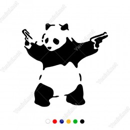 Ellerinde Silah Tutan Gangster Panda Sticker