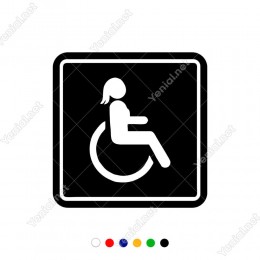 Engeli Arabası ve Engelli Erkek Araba İşareti Sticker