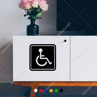 Engeli Arabası ve Engelli Kadın Araba İşareti Sticker