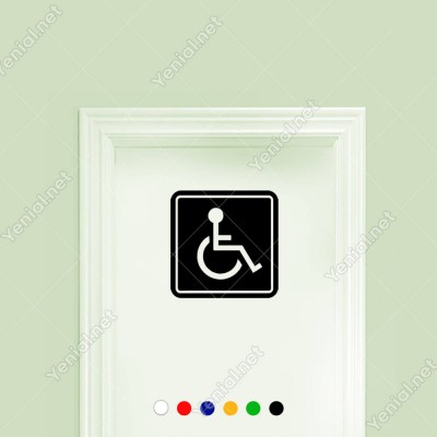 Engeli Arabası ve Engelli Kadın Araba İşareti Sticker