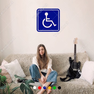 Engeli Arabası ve Engelli Kadın Araba İşareti Sticker