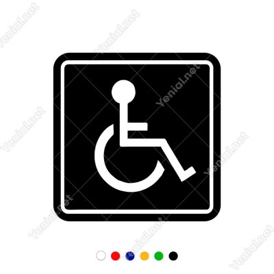 Engeli Arabası ve Engelli Kadın Araba İşareti Sticker