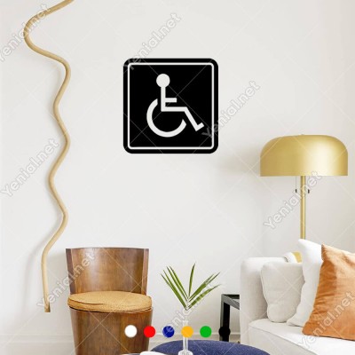 Engeli Arabası ve Engelli Kadın Araba İşareti Sticker
