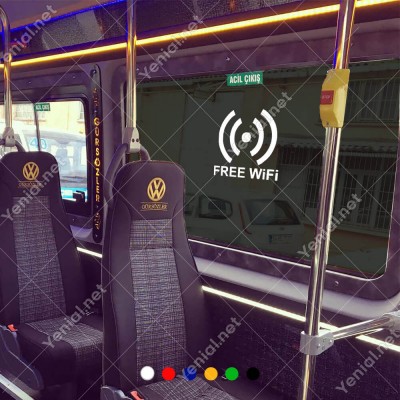 Free Wifi Yazısı ve İşareti Sticker Yapıştırma