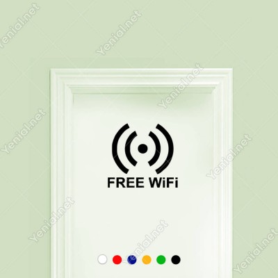 Free Wifi Yazısı ve İşareti Sticker Yapıştırma