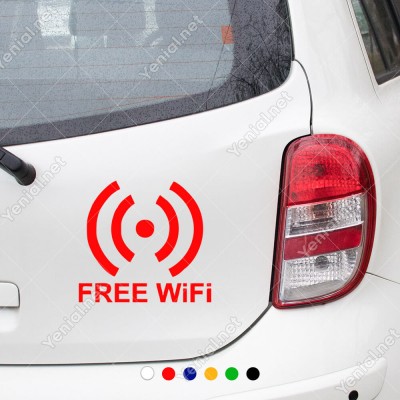 Free Wifi Yazısı ve İşareti Sticker Yapıştırma