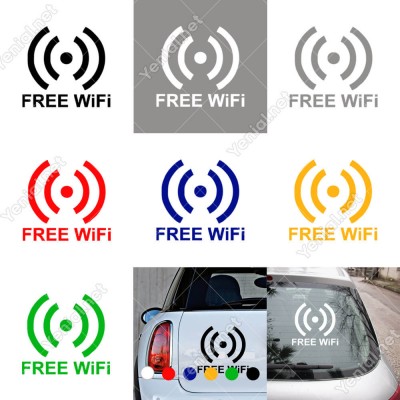 Free Wifi Yazısı ve İşareti Sticker Yapıştırma