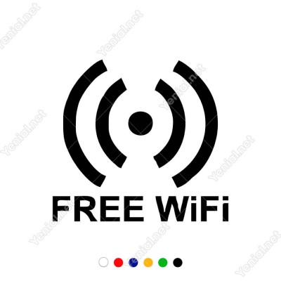Free Wifi Yazısı ve İşareti Sticker Yapıştırma