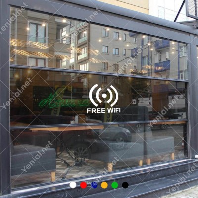 Free Wifi Yazısı ve İşareti Sticker Yapıştırma