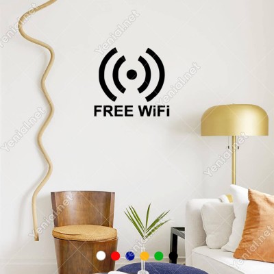 Free Wifi Yazısı ve İşareti Sticker Yapıştırma