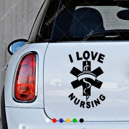 I love Nursing Hemşire Yılan Yapıştırma Etiket