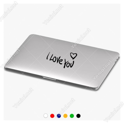 I love You Yazısı ve Sağ Üstte Kalp İşareti Sticker