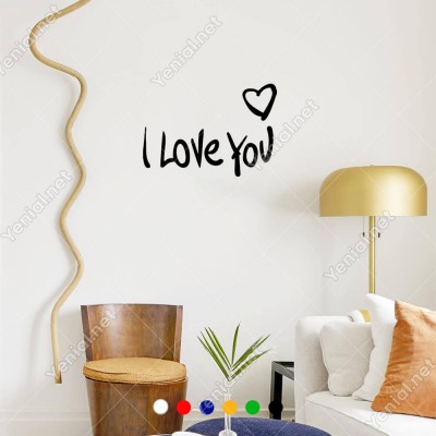 I love You Yazısı ve Sağ Üstte Kalp İşareti Sticker
