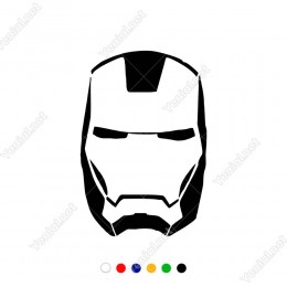İron Man Maskesi Siyah Beyaz Sticker