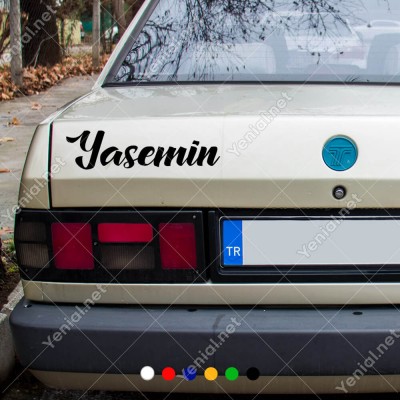 İsim Stickerı 8 Farklı Seçenekli Oto Araç Araba Sticker 2 Adet