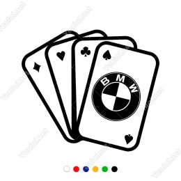İskambil Kağıtları BMW Logosu Sticker Yapıştırma