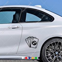 İskambil Kağıtları BMW Logosu Sticker Yapıştırma