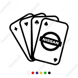 İskambil Kağıtları Nissan Logosu Sticker Yapıştırma