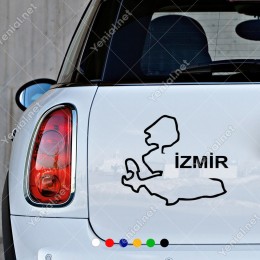 İzmir Haritası Araç ve Duvar İçin Sticker Yapıştırma