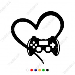 Kalp Playstation Oyun Konsolu Etiket Sticker Yapıştırma
