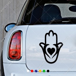 Kalp ve Hz. Fatma'nın Eli Araba Duvar Sticker