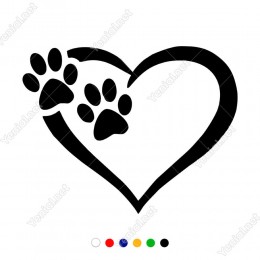 Kalp ve Kedi Patisi Sticker Yapıştırma